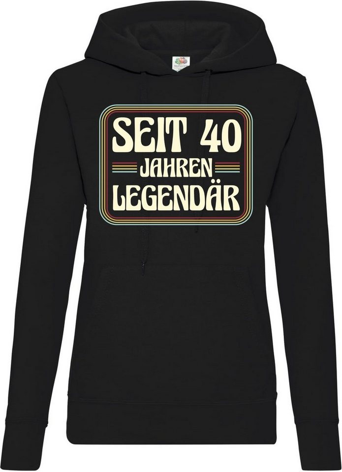 Youth Designz Kapuzenpullover 40 Legendär Damen Hoodie Pullover im Geburtstag Look von Youth Designz