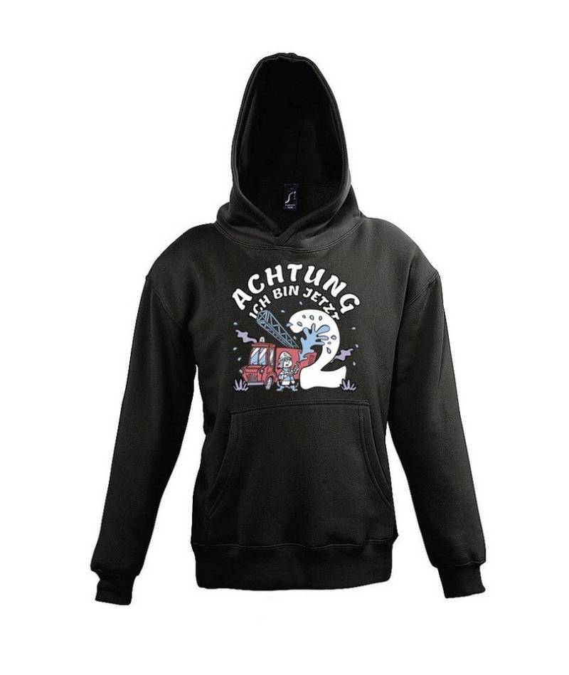 Youth Designz Kapuzenpullover Achtung ich bin jetzt 2 Kinder Hoodie Pullover im Geburtstag-Look von Youth Designz