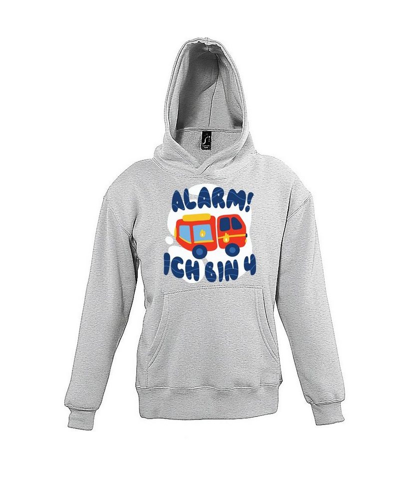 Youth Designz Kapuzenpullover Alarm ich bin 4 Kinder Hoodie mit lustigem Frontprint von Youth Designz