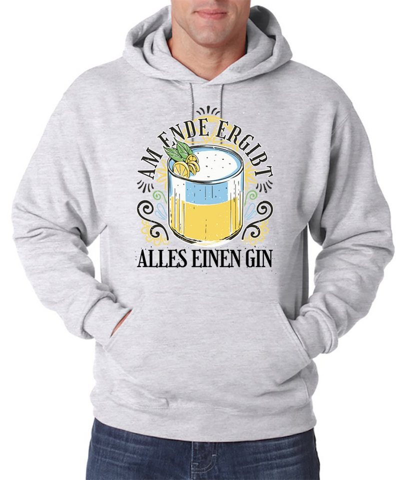 Youth Designz Kapuzenpullover Am Ende ergibt alles einen Gin Herren Hoodie Pullover mit Gin Tonic Motiv von Youth Designz