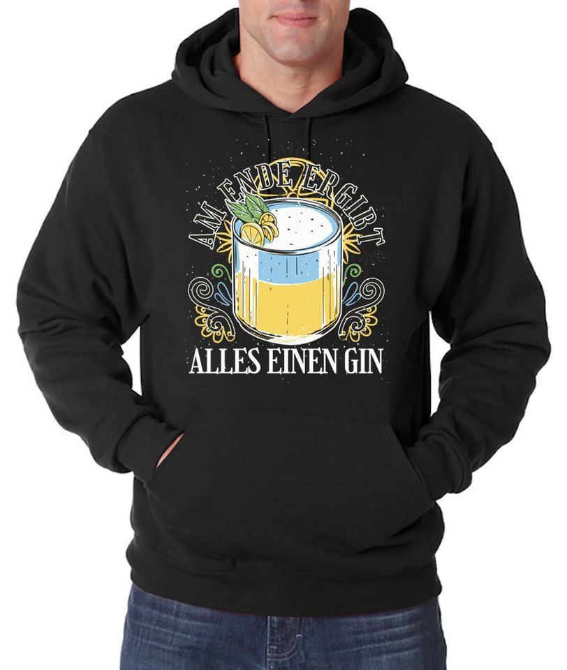 Youth Designz Kapuzenpullover Am Ende ergibt alles einen Gin Herren Hoodie Pullover mit Gin Tonic Motiv von Youth Designz