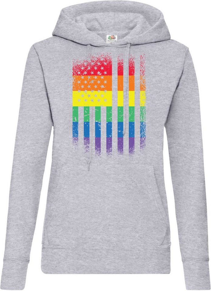 Youth Designz Kapuzenpullover Amerika Flagge Pride Damen Hoodie Pullover mit Trendigem Frontdruck von Youth Designz
