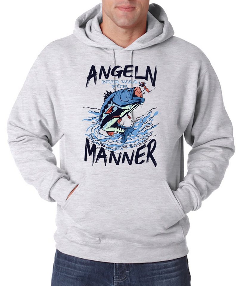 Youth Designz Kapuzenpullover Angeln - Nur Was Für Männer Herren Hoodie Pullover mit trendigem Frontprint von Youth Designz