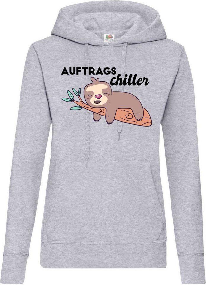 Youth Designz Kapuzenpullover Auftrags Chiller Damen Hoodie Pullover mit Trendigem Faultier Frontdruck von Youth Designz