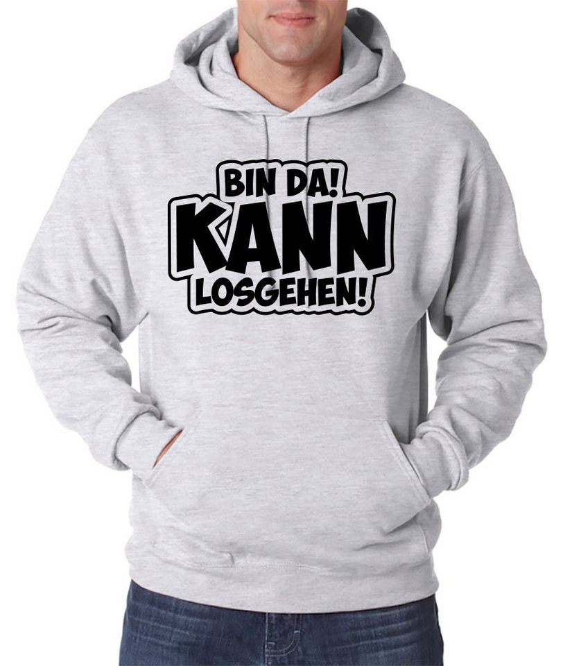 Youth Designz Kapuzenpullover BIN DA! Kann Los Gehen! Herren Hoodie Pullover mit Motivation Spruch von Youth Designz