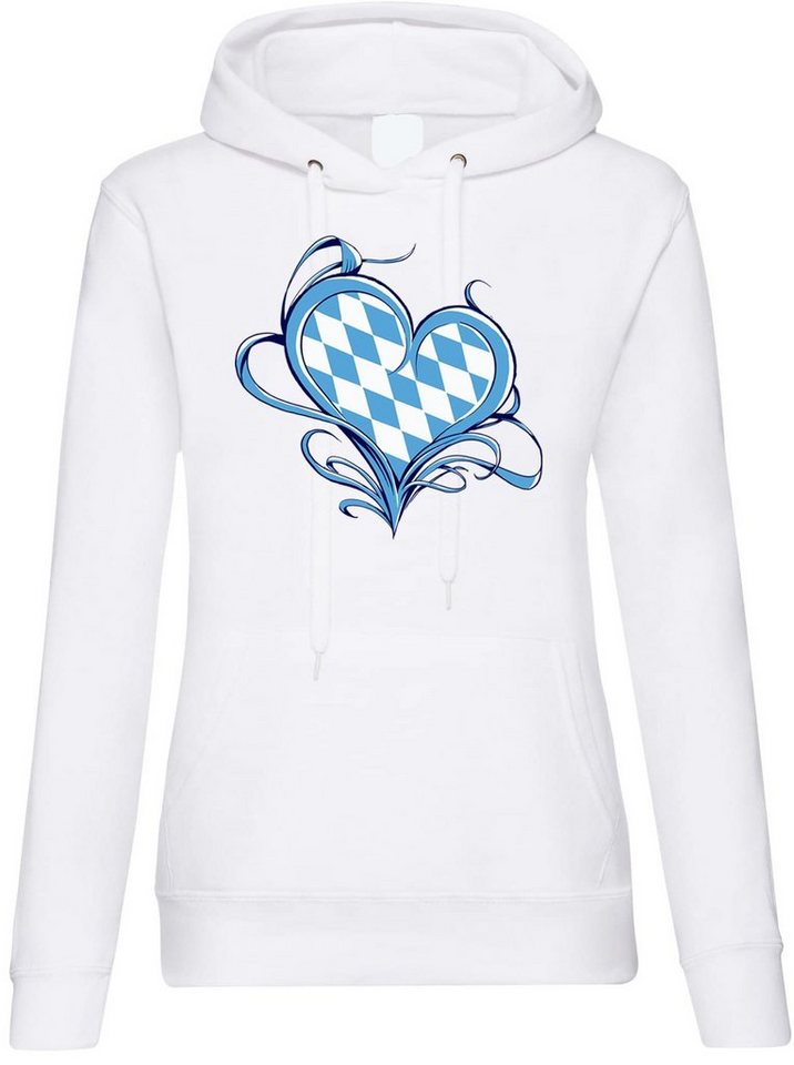 Youth Designz Kapuzenpullover Bayern Love Liebe Damen Hoodie Pullover mit trendigem Frontprint von Youth Designz