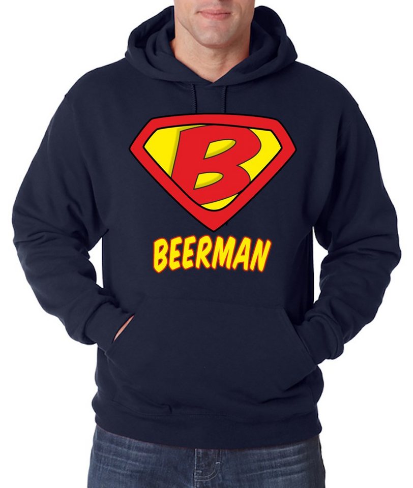 Youth Designz Kapuzenpullover Beerman Herren Hoodie Pullover mit witzigem Heldenmotiv von Youth Designz