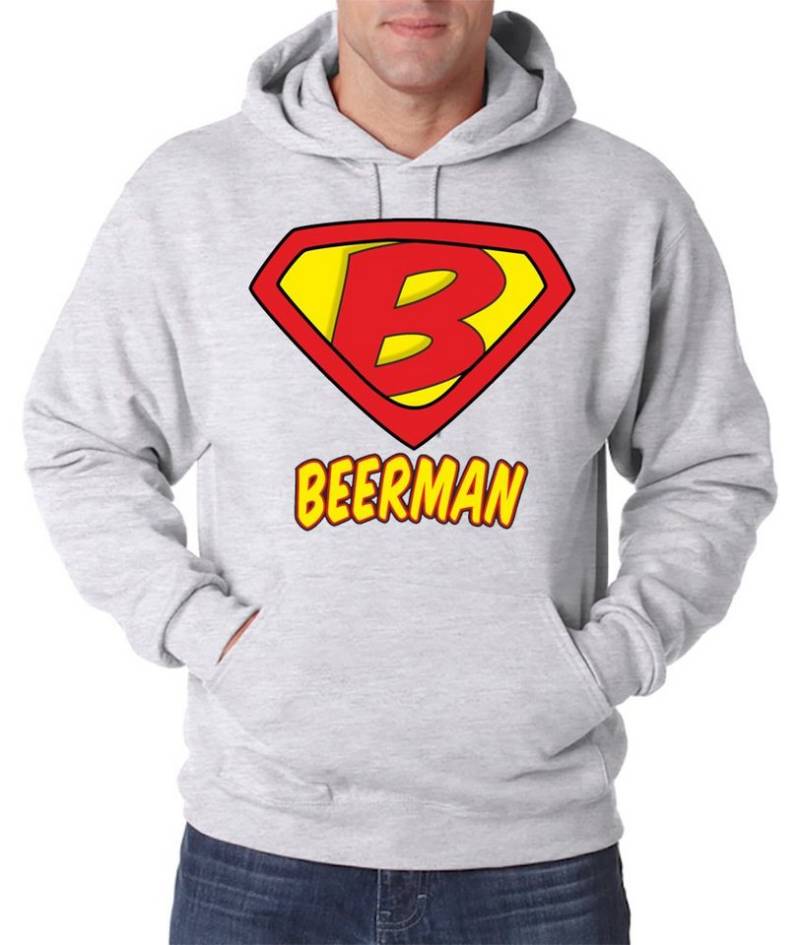 Youth Designz Kapuzenpullover Beerman Herren Hoodie Pullover mit witzigem Heldenmotiv von Youth Designz