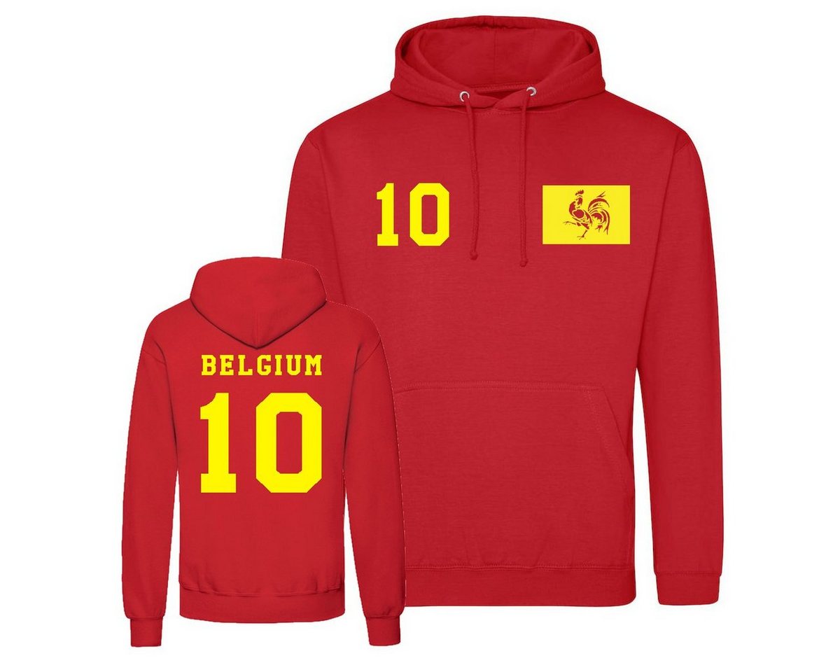 Youth Designz Kapuzenpullover Belgien Herren Hoodie Pullover im Fußball Trikot Look mit trendigem Frontprint von Youth Designz