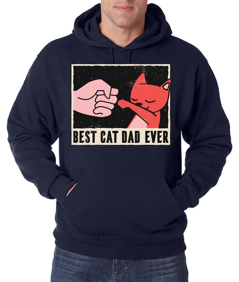 Youth Designz Kapuzenpullover Best Cat Dad Ever Herren Hoodie Pullover mit lustigem Katzen Motiv von Youth Designz