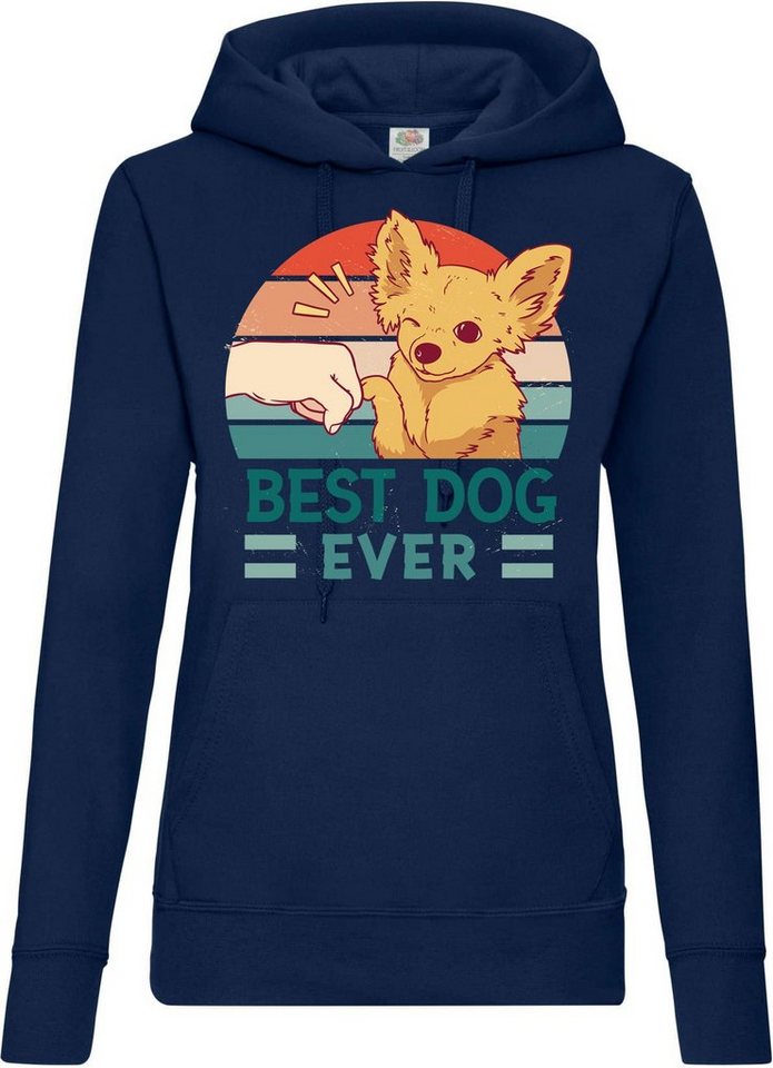 Youth Designz Kapuzenpullover Best Dog Ever Damen Hoodie Pullover mit Chihuahua Frontdruck Youth Designz Kapuzenpullover Best Dog Ever Damen Hoodie Pullover mit Chihuahua Frontdruck von Youth Designz