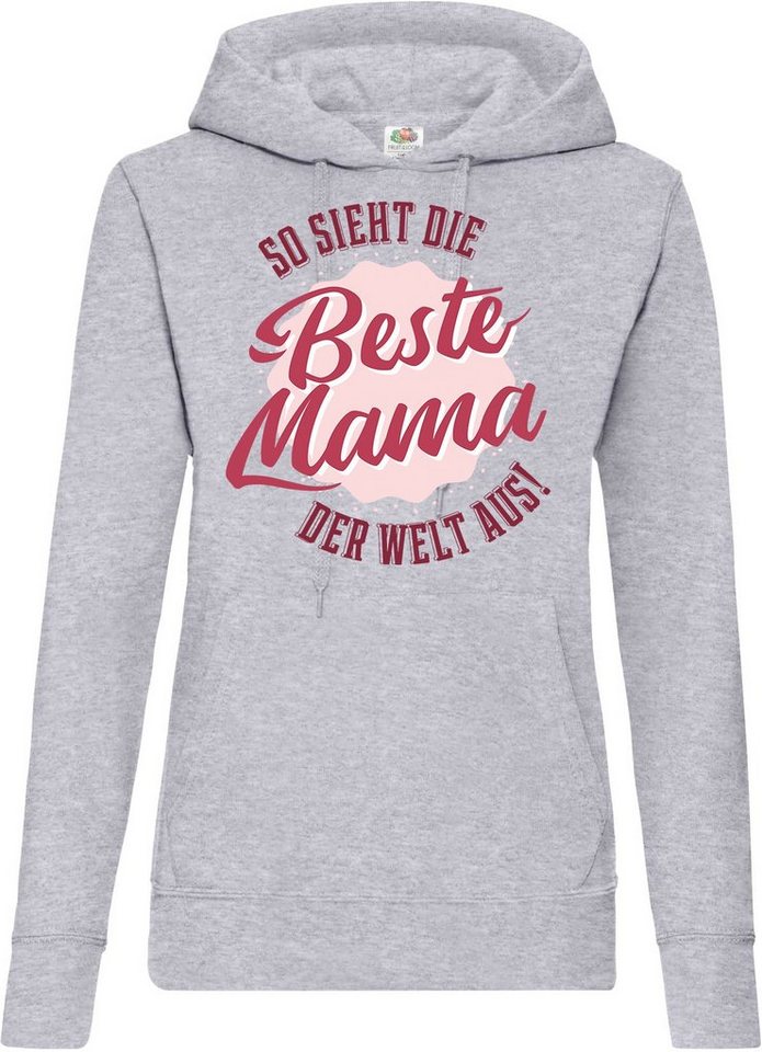 Youth Designz Kapuzenpullover Beste Mama Der Welt Damen Hoodie Pullover mit süßem Frontprint von Youth Designz