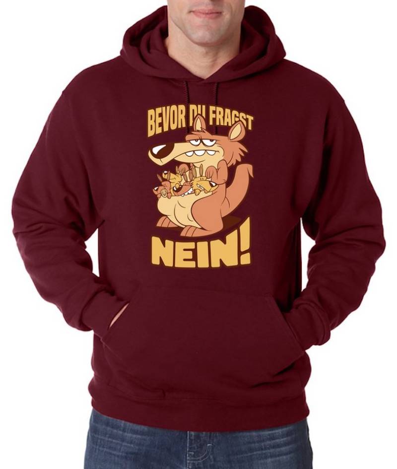 Youth Designz Kapuzenpullover Bevor Du Fragst, Nein Herren Hoodie Pullover mit lustigem Frontprint von Youth Designz