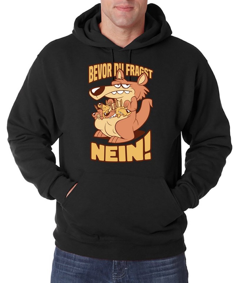 Youth Designz Kapuzenpullover Bevor Du Fragst, Nein Herren Hoodie Pullover mit lustigem Frontprint von Youth Designz