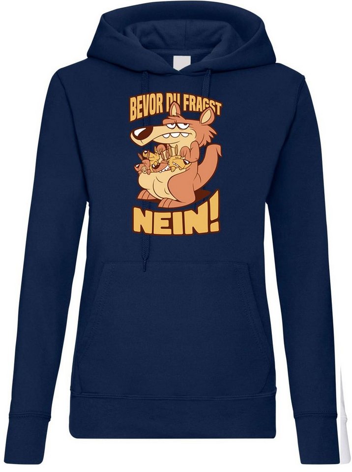Youth Designz Kapuzenpullover Bevor Du Fragst - NEIN mit lustigem Frontprint von Youth Designz