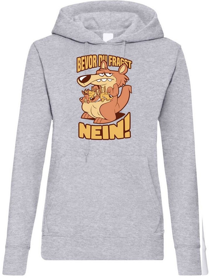 Youth Designz Kapuzenpullover Bevor Du Fragst - NEIN mit lustigem Frontprint von Youth Designz