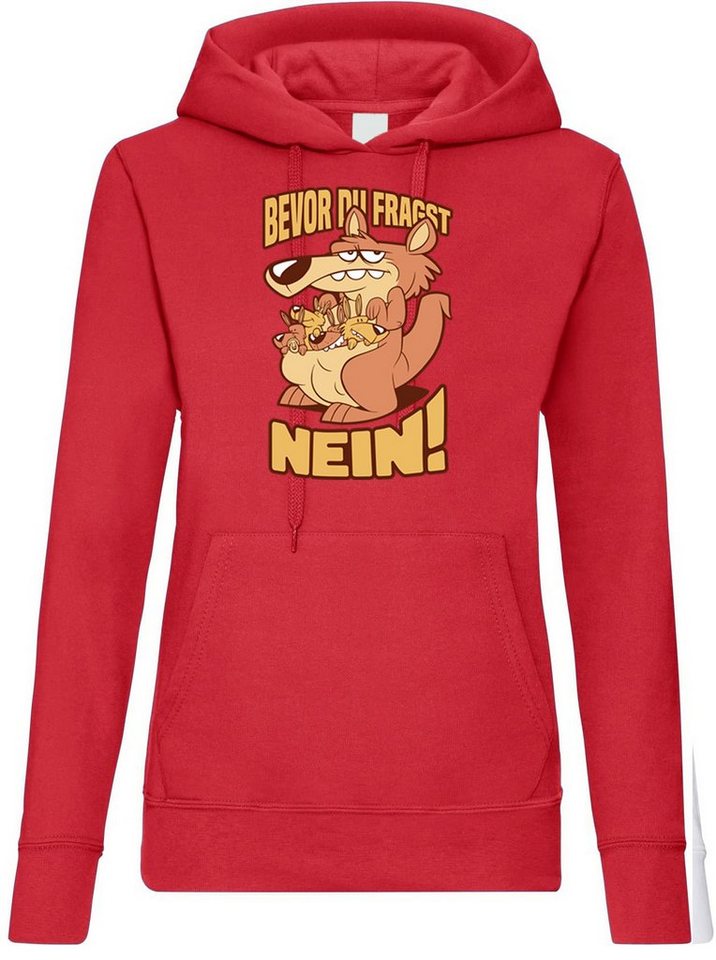 Youth Designz Kapuzenpullover Bevor Du Fragst - NEIN mit lustigem Frontprint von Youth Designz