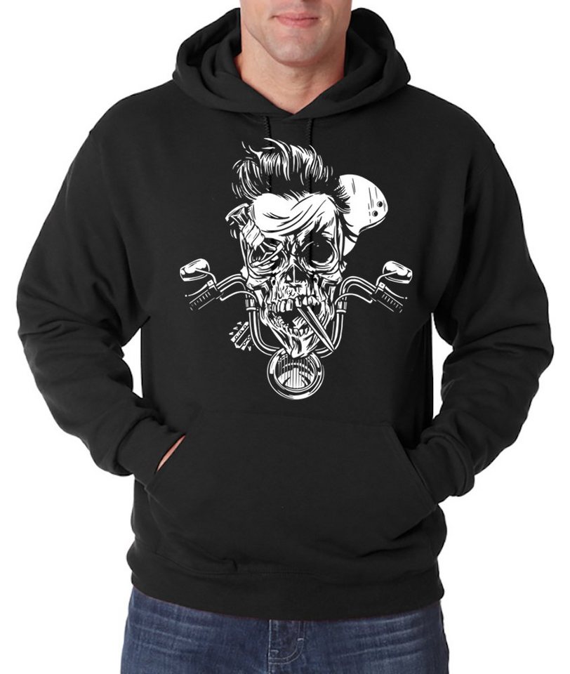 Youth Designz Kapuzenpullover Biker Skull Zombie Herren Hoodie Pullover mit trendigem Frontprint von Youth Designz