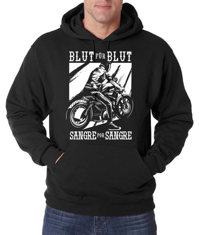 Youth Designz Kapuzenpullover "Blut für Blut - Sangre Por Sangre" Herren Hoodie Pullover mit trendigem Frontprint von Youth Designz