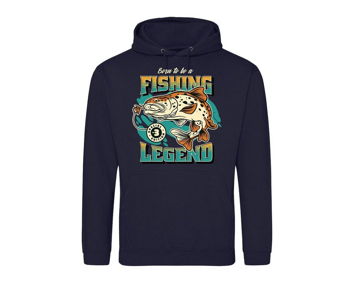 Youth Designz Kapuzenpullover Born To Be A Fishing Legend" Herren Hoodie Pullover mit trendigem Frontprint" von Youth Designz