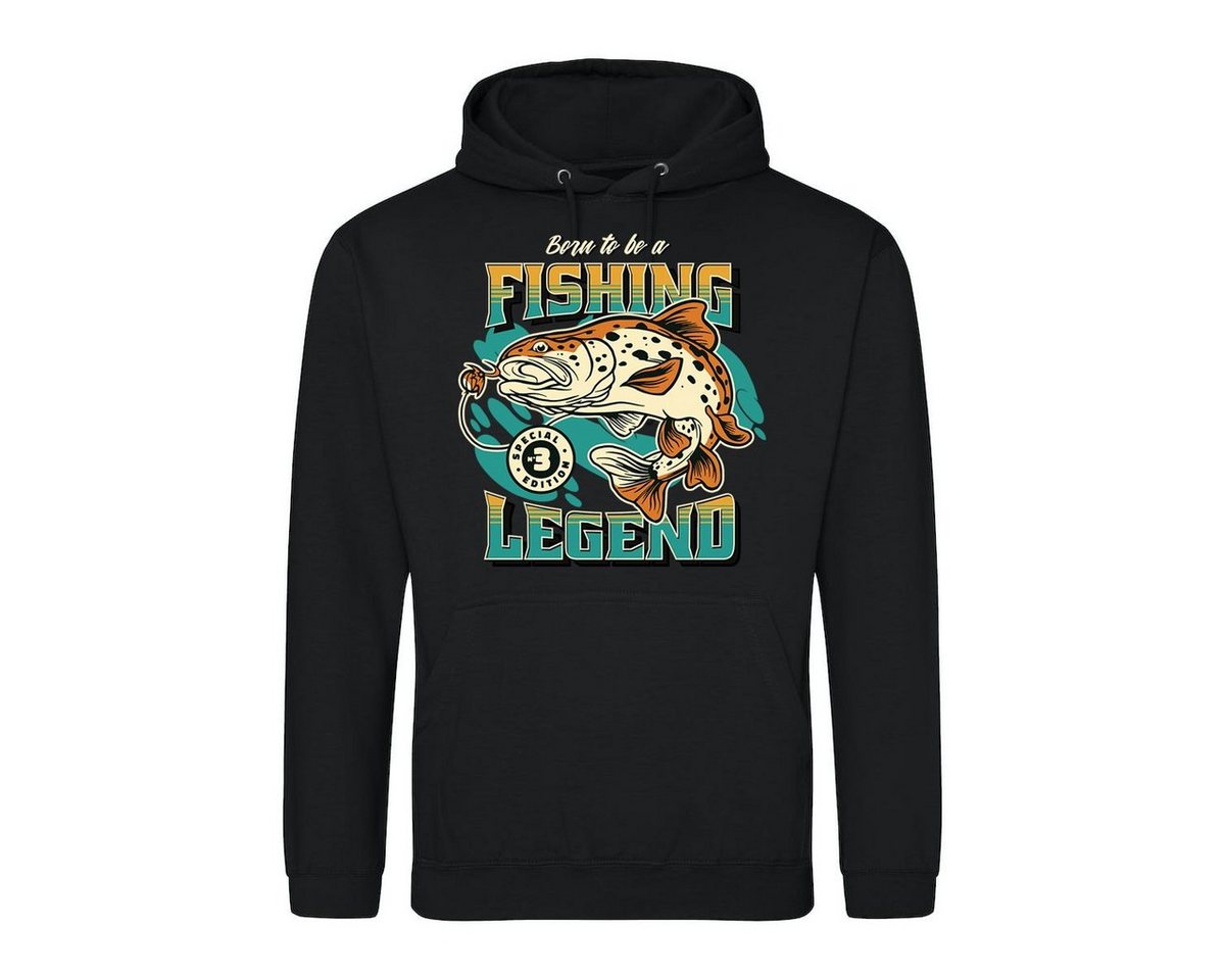 Youth Designz Kapuzenpullover "Born To Be A Fishing Legend" Herren Hoodie Pullover mit trendigem Frontprint von Youth Designz