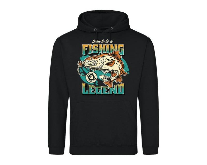 Youth Designz Kapuzenpullover "Born To Be A Fishing Legend" Herren Hoodie Pullover mit trendigem Frontprint von Youth Designz