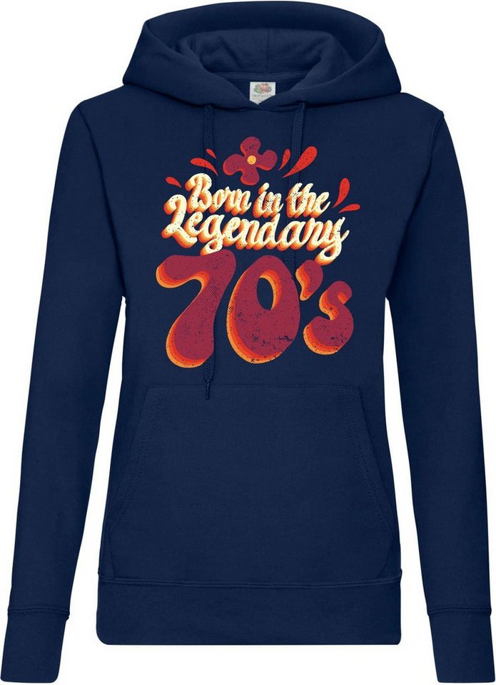 Youth Designz Kapuzenpullover "Born in the legendary 70s" Damen Hoodie Pullover mit lustigem Frontprint von Youth Designz