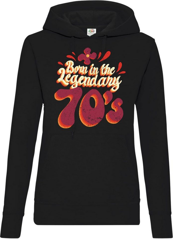 Youth Designz Kapuzenpullover "Born in the legendary 70s" Damen Hoodie Pullover mit lustigem Frontprint von Youth Designz