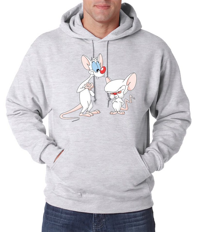 Youth Designz Kapuzenpullover Brain und Pinky Herren Hoodie Pullover mit Retro Cartoon Print von Youth Designz