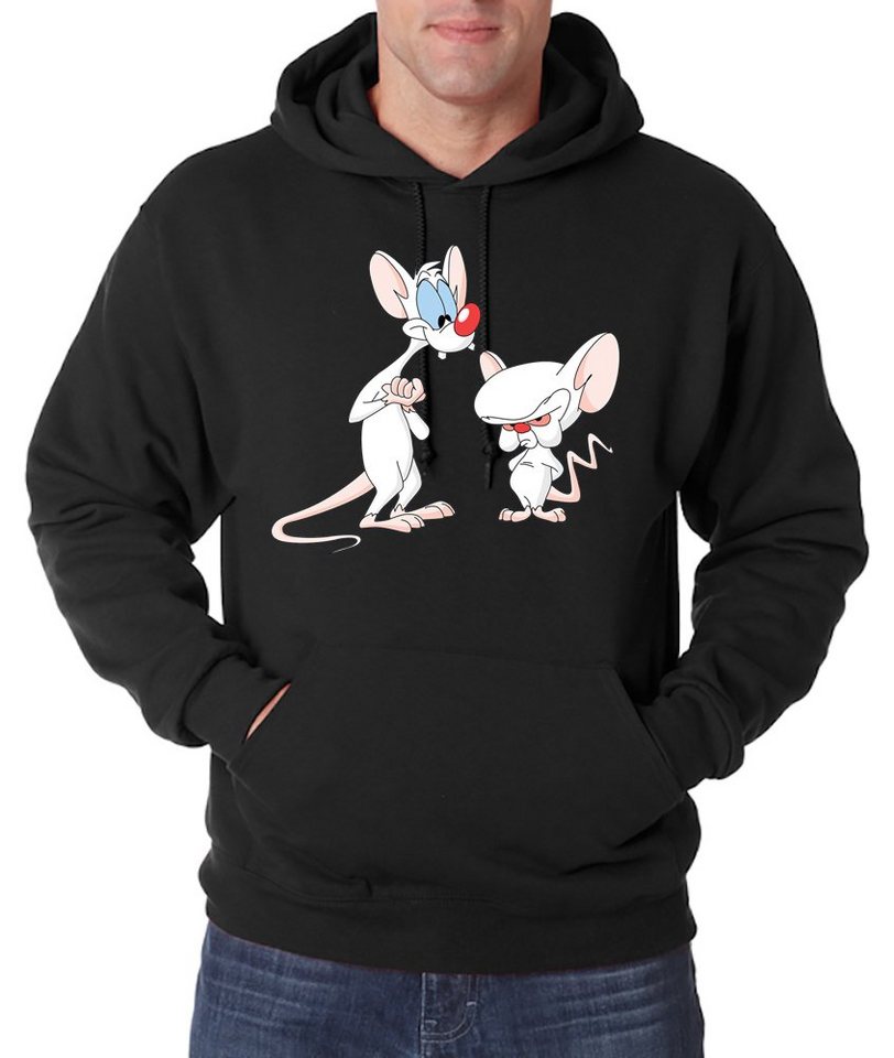 Youth Designz Kapuzenpullover Brain und Pinky Herren Hoodie Pullover mit Retro Cartoon Print von Youth Designz