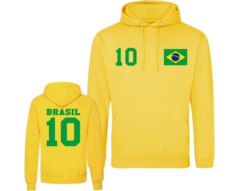 Youth Designz Kapuzenpullover Brasilien Herren Hoodie im Fußball "Trikot" Look mit trendigem Frontprint von Youth Designz