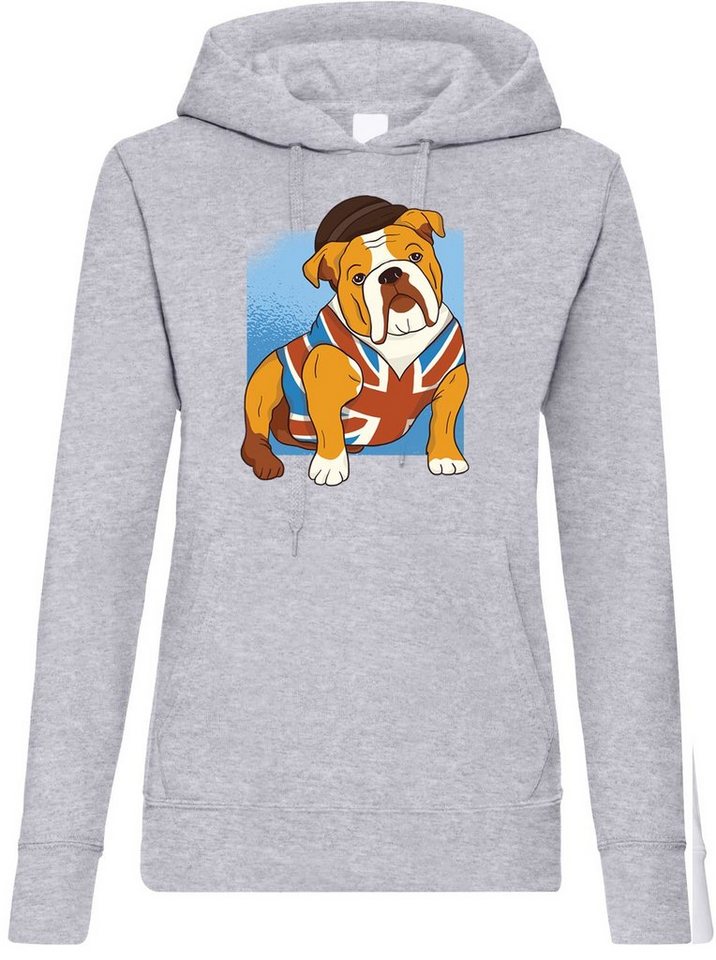 Youth Designz Kapuzenpullover British Bulldog Damen Hoodie Pullover mit trendigem Frontprint von Youth Designz