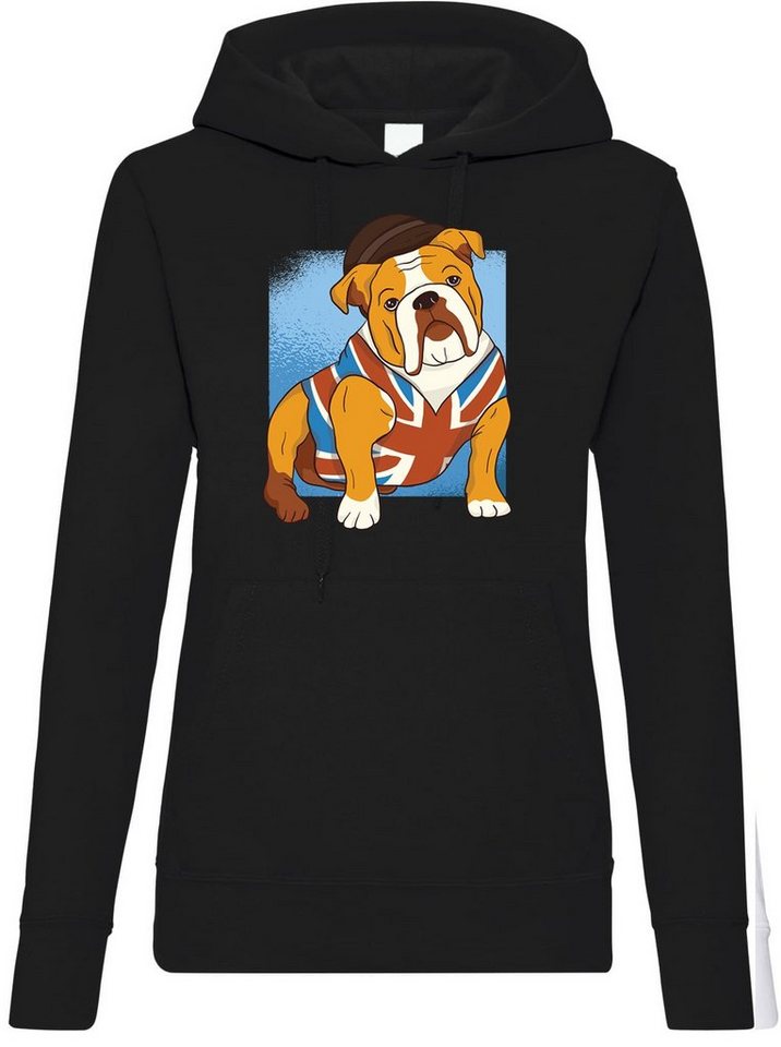 Youth Designz Kapuzenpullover British Bulldog Damen Hoodie Pullover mit trendigem Frontprint von Youth Designz