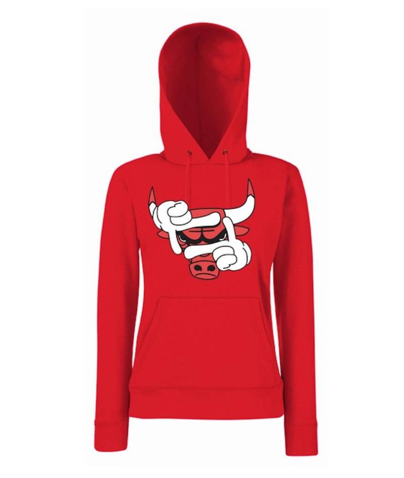 Youth Designz Kapuzenpullover Bulls Damen Hoodie Pullover mit modischem Sport Logo von Youth Designz