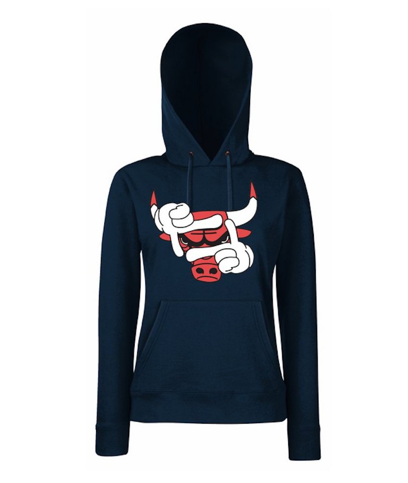 Youth Designz Kapuzenpullover Bulls Damen Hoodie Pullover mit modischem Sport Logo von Youth Designz