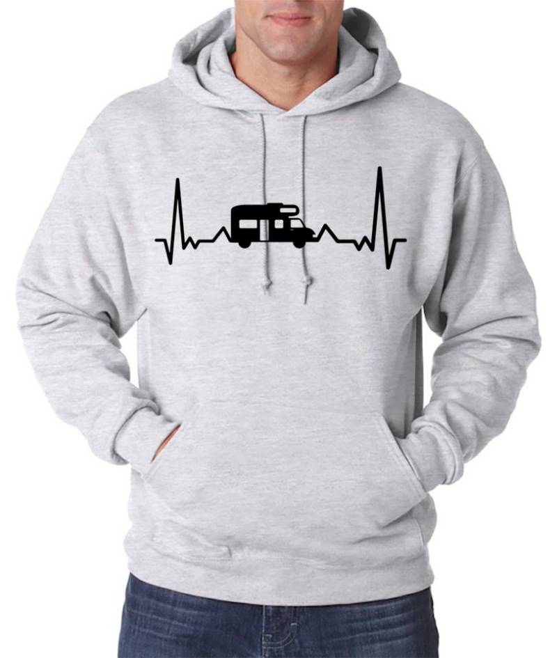 Youth Designz Kapuzenpullover Camping Herzschlag Herren Hoodie Pullover mit coolem Wander Frontprint von Youth Designz