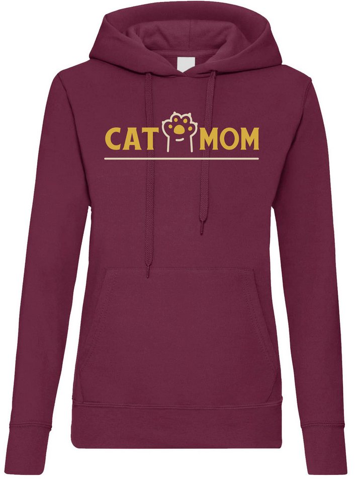 Youth Designz Kapuzenpullover Cat Mom Damen Hoodie Pullover mit modischen Frontprint von Youth Designz