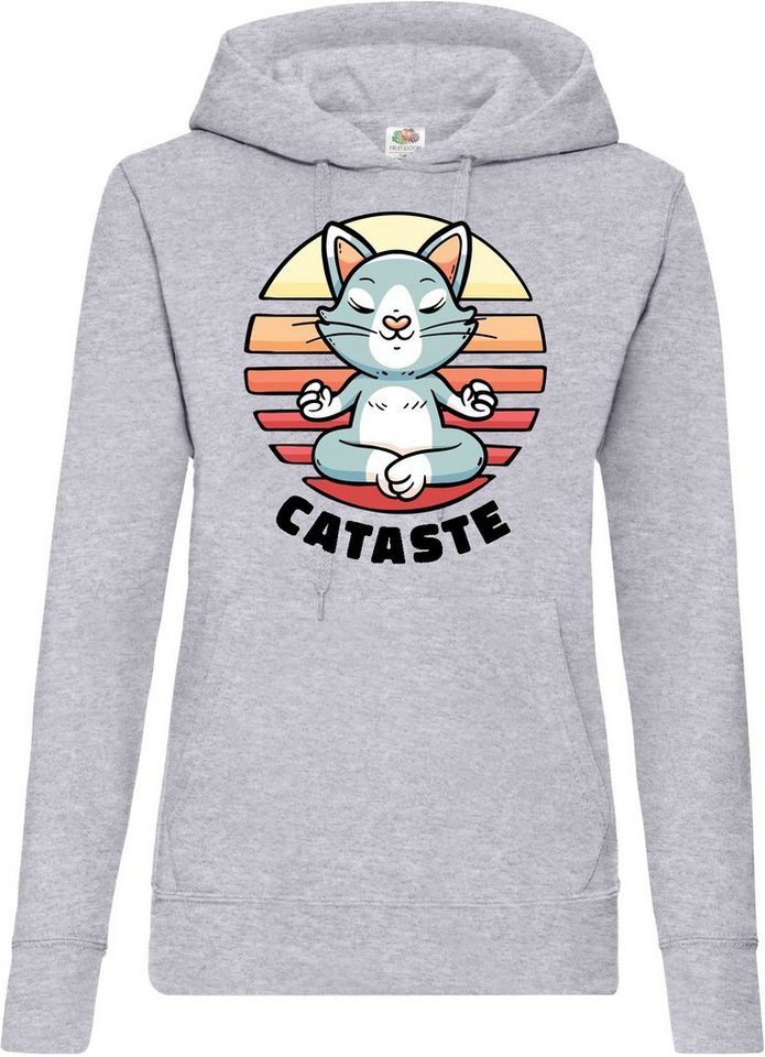 Youth Designz Kapuzenpullover Cataste Damen Hoodie Pullover mit Trendigem Yoga Print von Youth Designz