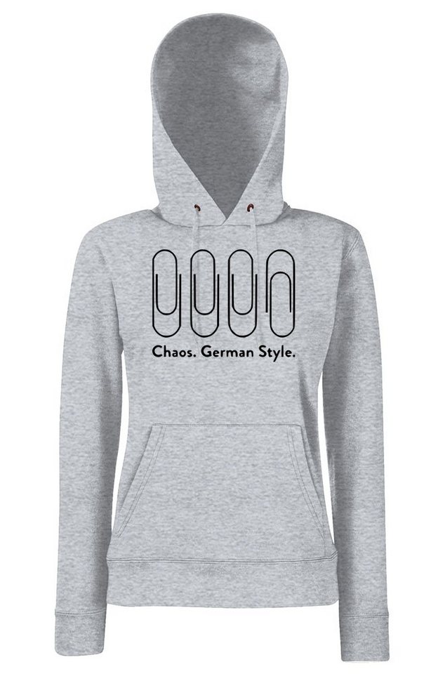 Youth Designz Kapuzenpullover Chaos German Style Damen Hoodie Pullover mit lustigem Frontprint von Youth Designz
