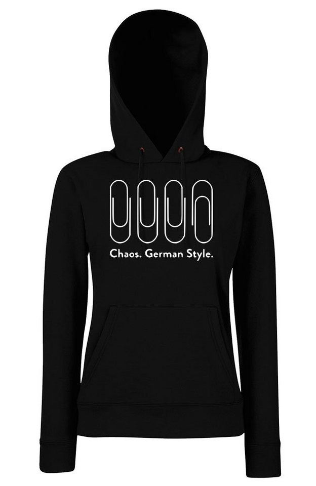 Youth Designz Kapuzenpullover Chaos German Style Damen Hoodie Pullover mit lustigem Frontprint von Youth Designz