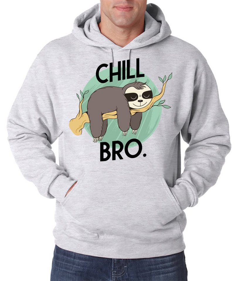 Youth Designz Kapuzenpullover Chill Bro Faultier Herren Hoodie Pullover mit trendigem Frontprint von Youth Designz