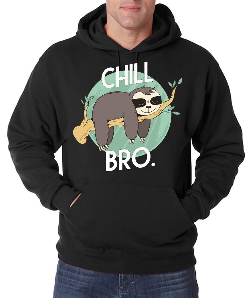 Youth Designz Kapuzenpullover Chill Bro Faultier Herren Hoodie Pullover mit trendigem Frontprint von Youth Designz