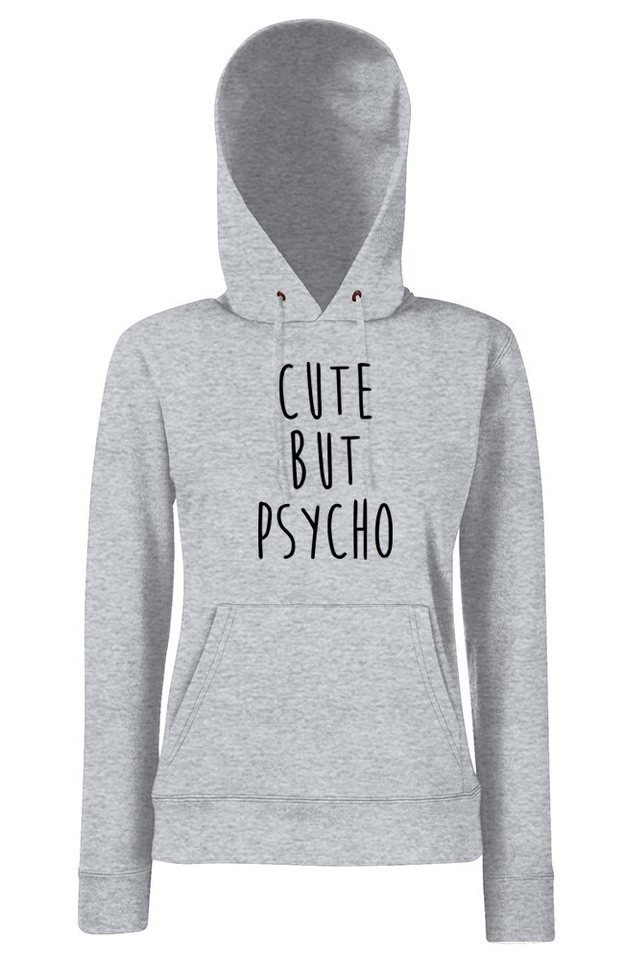 Youth Designz Kapuzenpullover Cute but Psycho Damen Hoodie Pullover mit lustigem Spruch Print von Youth Designz