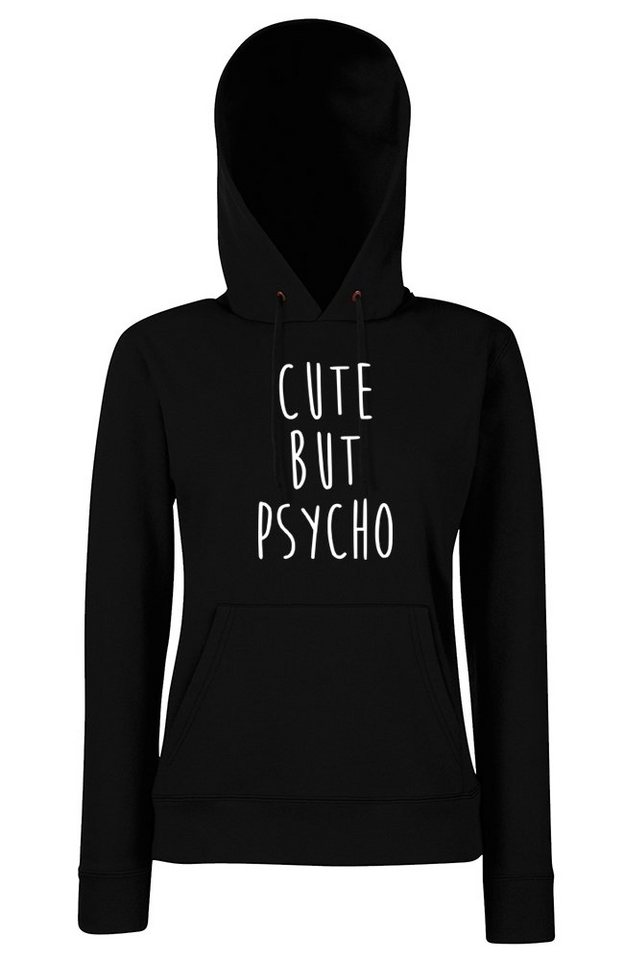 Youth Designz Kapuzenpullover Cute but Psycho Damen Hoodie Pullover mit lustigem Spruch Print von Youth Designz