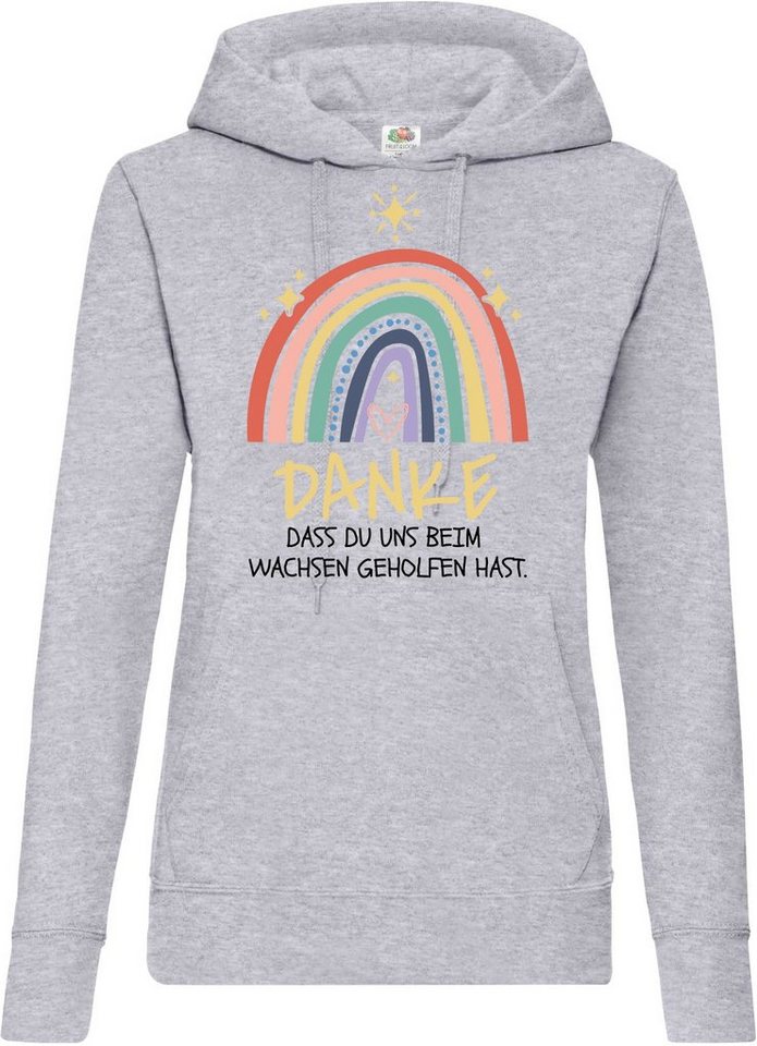 Youth Designz Kapuzenpullover DANKE DASS DU UNS BEIM WACHSEN GEHOLFEN HAST Damen Hoodie Pullover mit süßem Frontdruck von Youth Designz