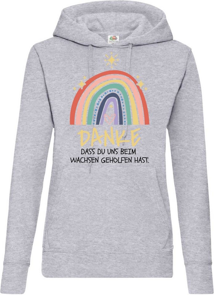 Youth Designz Hoodie DANKE DASS DU UNS BEIM WACHSEN GEHOLFEN HAST Damen Hoodie Pullover mit süßem Frontdruck von Youth Designz
