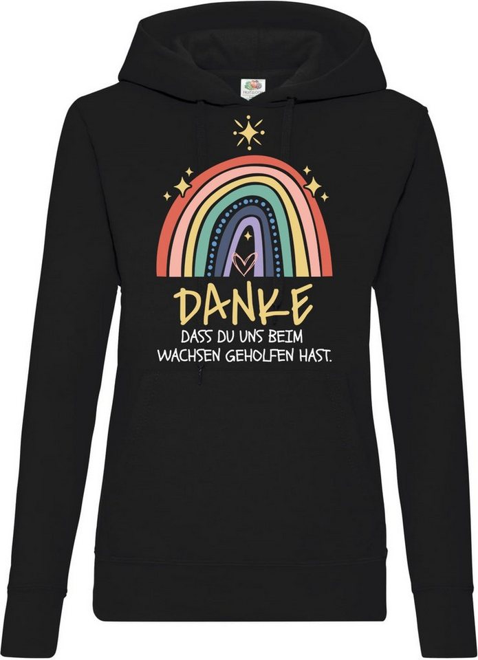 Youth Designz Kapuzenpullover DANKE DASS DU UNS BEIM WACHSEN GEHOLFEN HAST Damen Hoodie Pullover mit süßem Frontdruck von Youth Designz