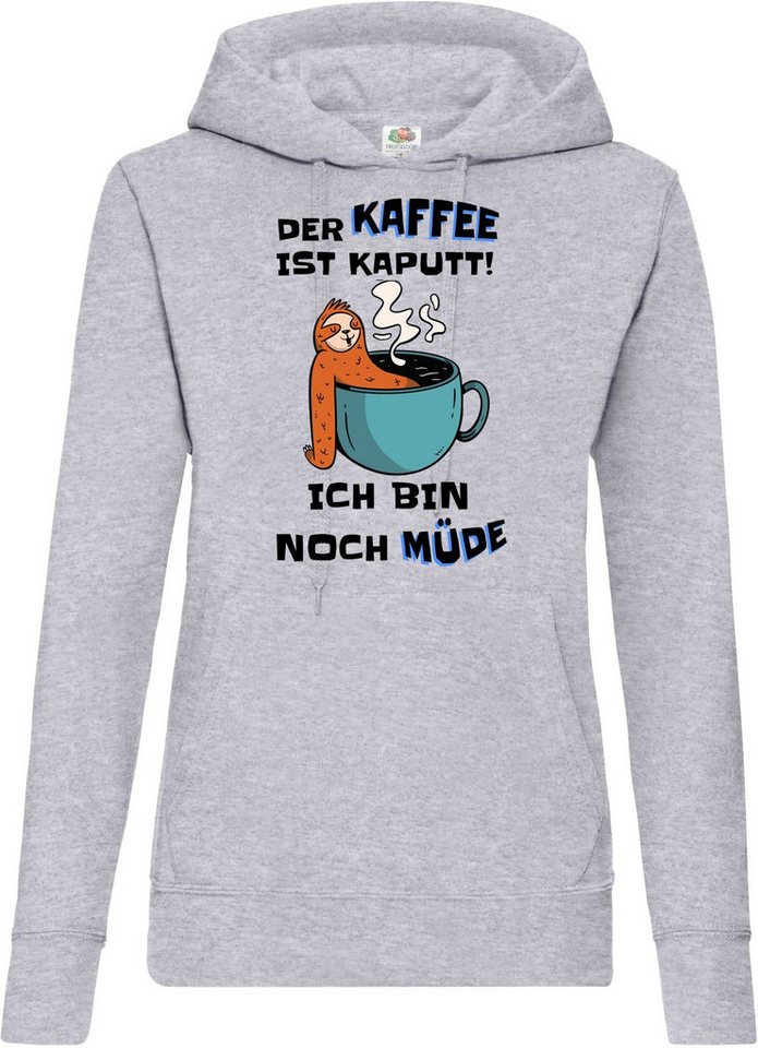 Youth Designz Kapuzenpullover DER KAFFEE IST KAPUTT! ICH BIN NOCH MÜDE Damen Hoodie Pullover mit Trendigem Frontdruck Youth Designz Kapuzenpullover DER KAFFEE IST KAPUTT! ICH BIN NOCH MÜDE Damen Hoodie Pullover mit Trendigem Frontdruck von Youth Designz