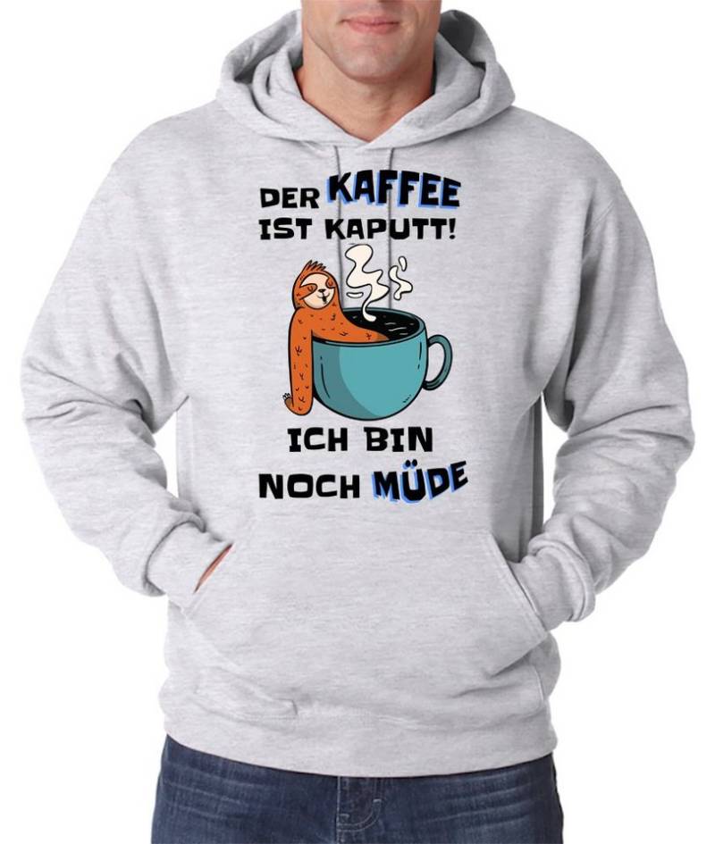 Youth Designz Kapuzenpullover DER KAFFEE IST KAPUTT! ICH BIN NOCH MÜDE Herren Hoodie Pullover mit lustigem Faultier Frontdruck von Youth Designz