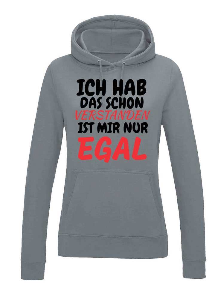 Youth Designz Kapuzenpullover Verstanden Egal Damen Hoodie Pullover mit witzigen Aufdruck Statement mit lustigen Logo für Frauen von Youth Designz